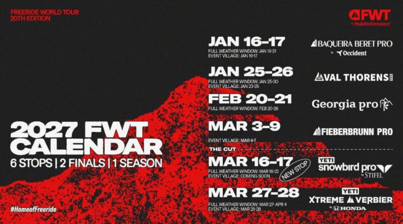 2027 FWT Calendar. Image c/o Freeride World Tour